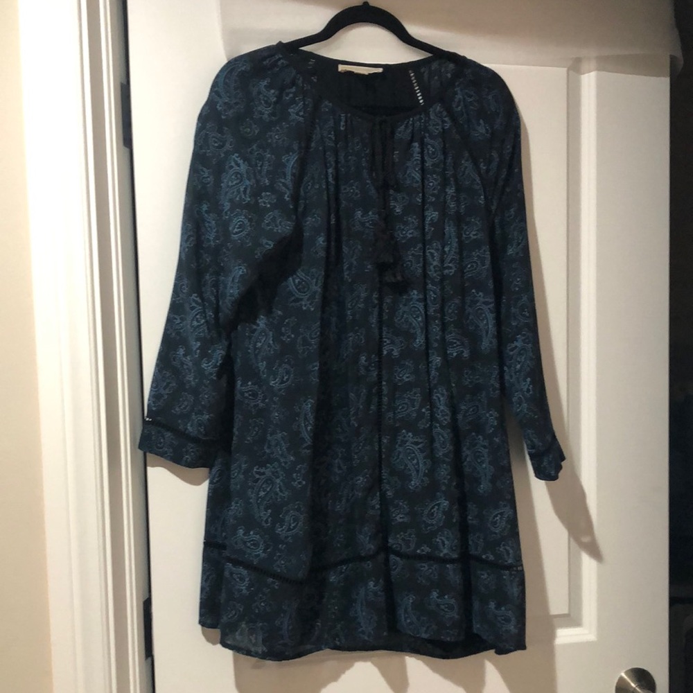 Micheal Kors Navy Patterned Chiffon A line Dress. Size M